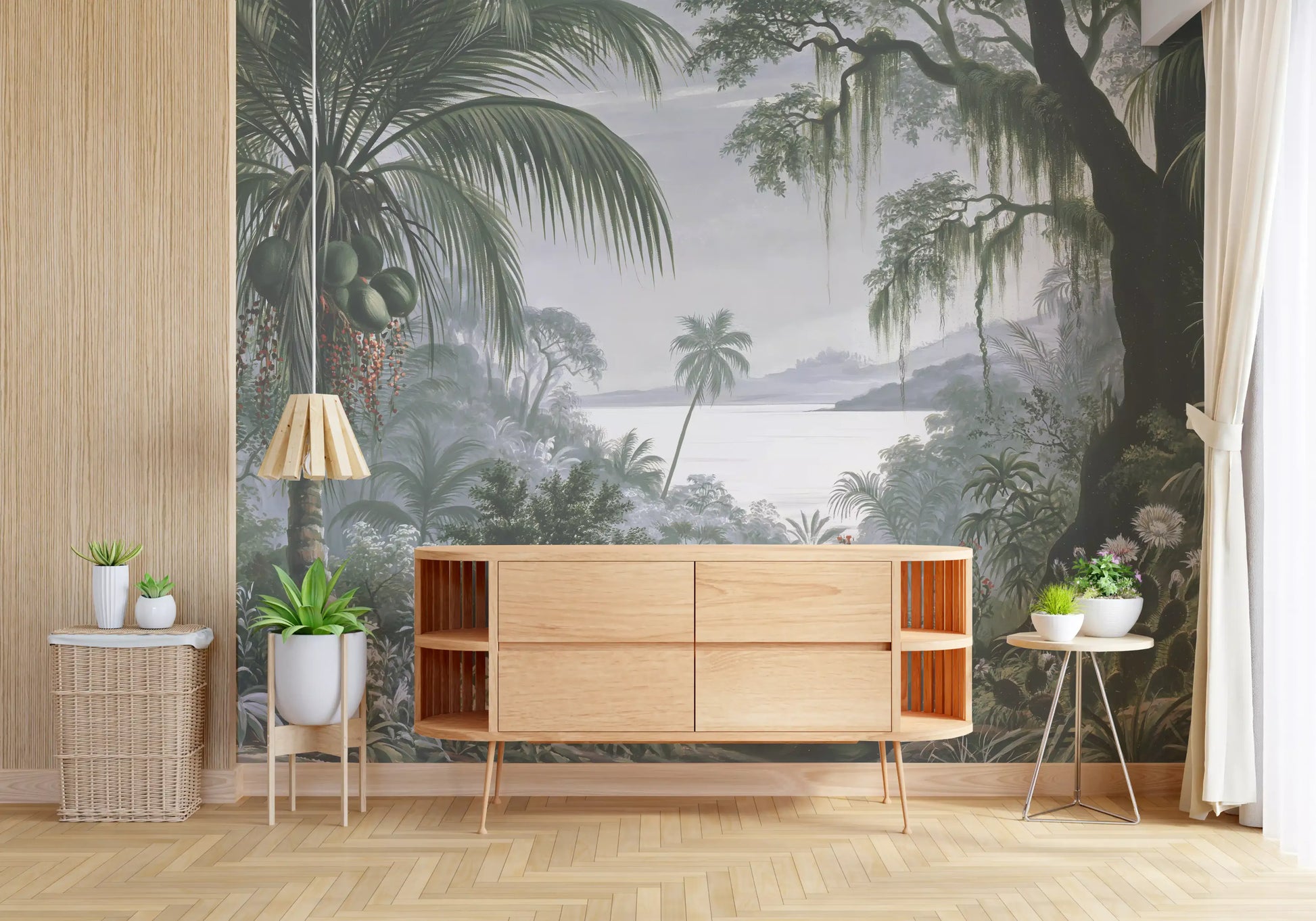 Enchanted Lush Jungle Horizon Wall Mural