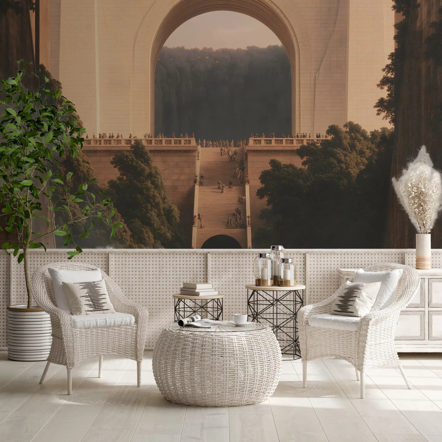 Monumental Stone Passage Wall Mural