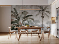 Vintage Tropical Balustrade Scene Wall Mural