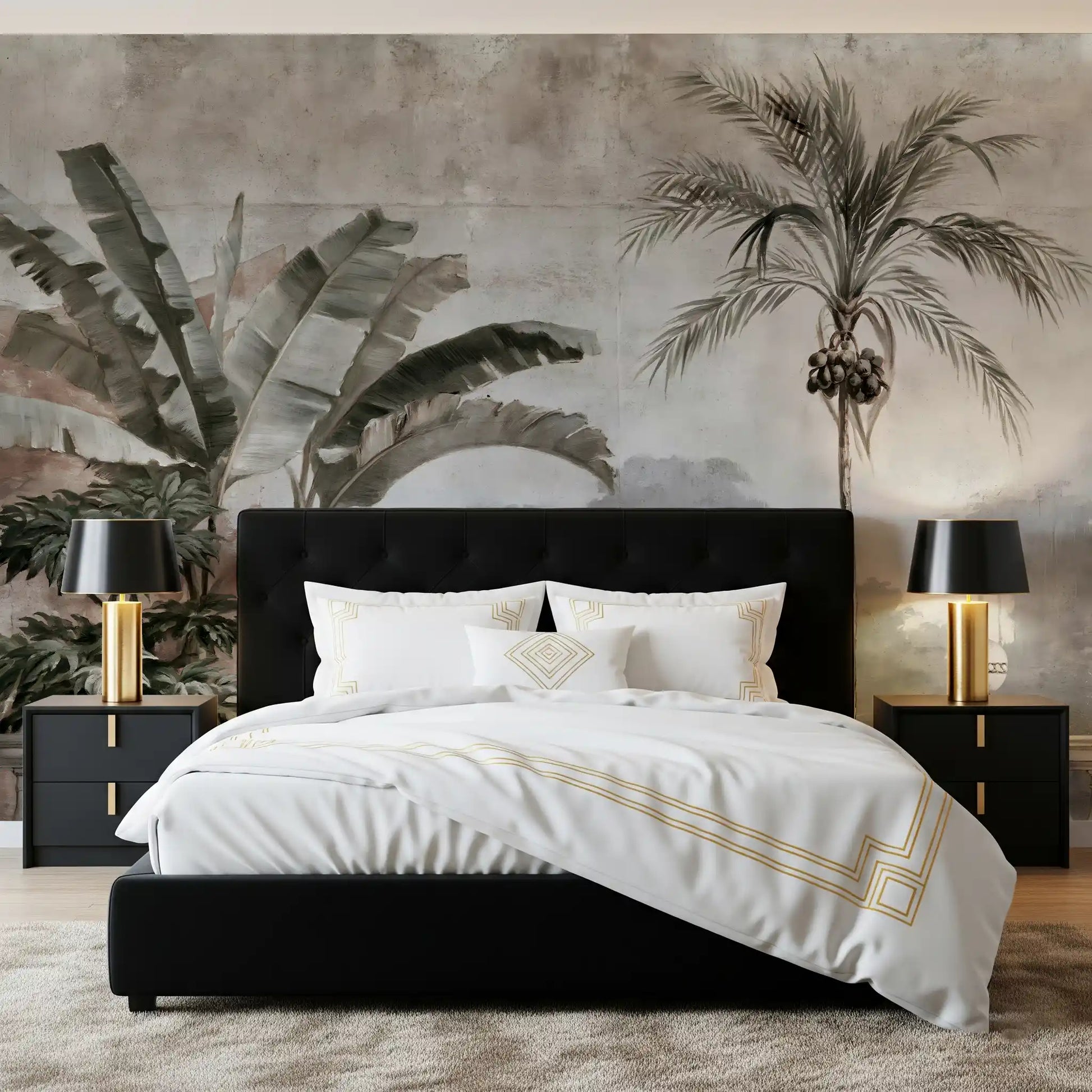 Vintage Tropical Balustrade Scene Wall Mural