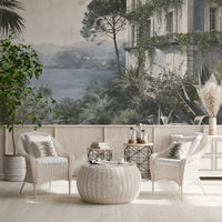 Italian Lakeside Villa Retreat Wall Mural