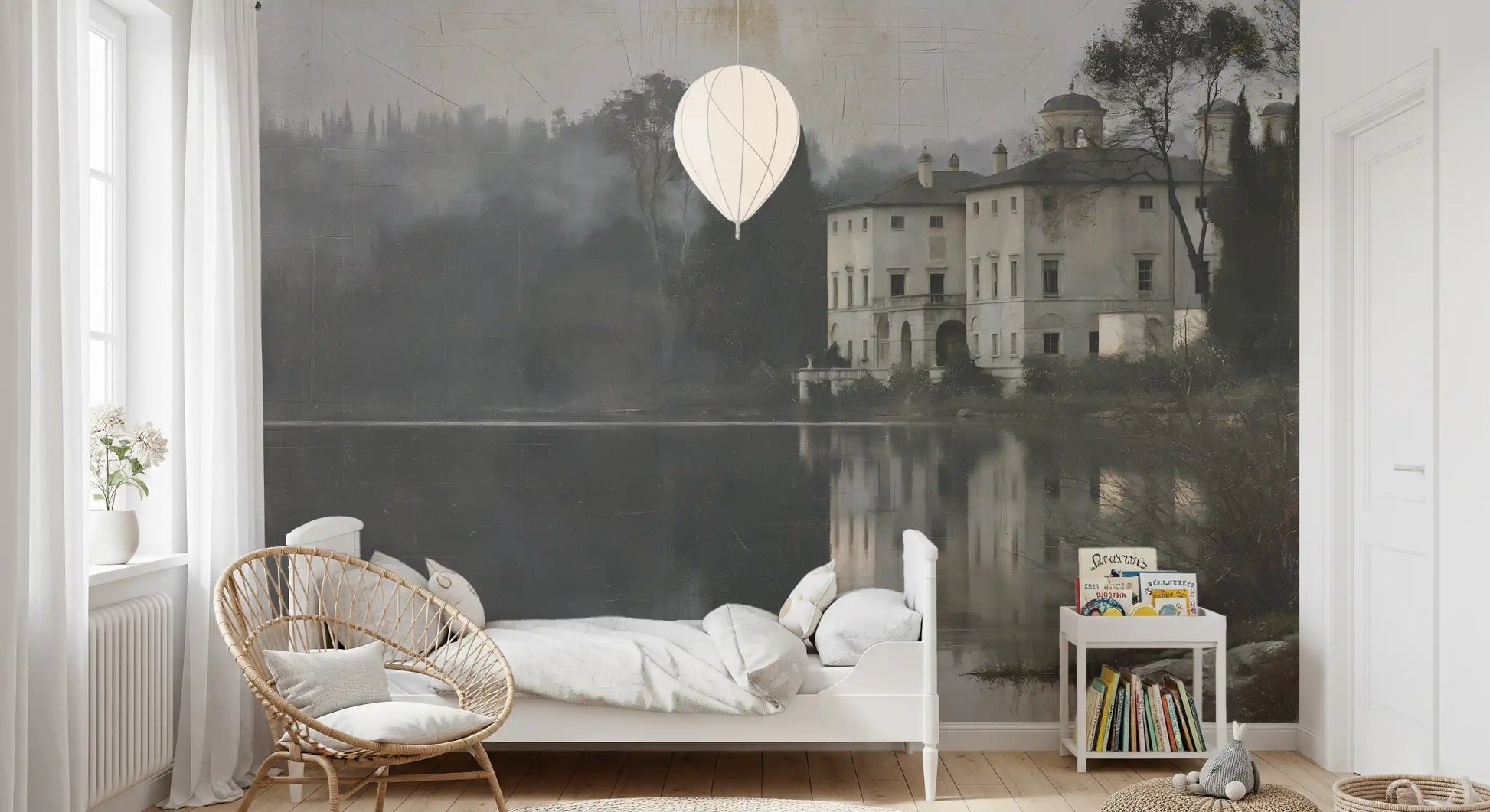 Aged Canvas Waterfront Retreat Wall Mural