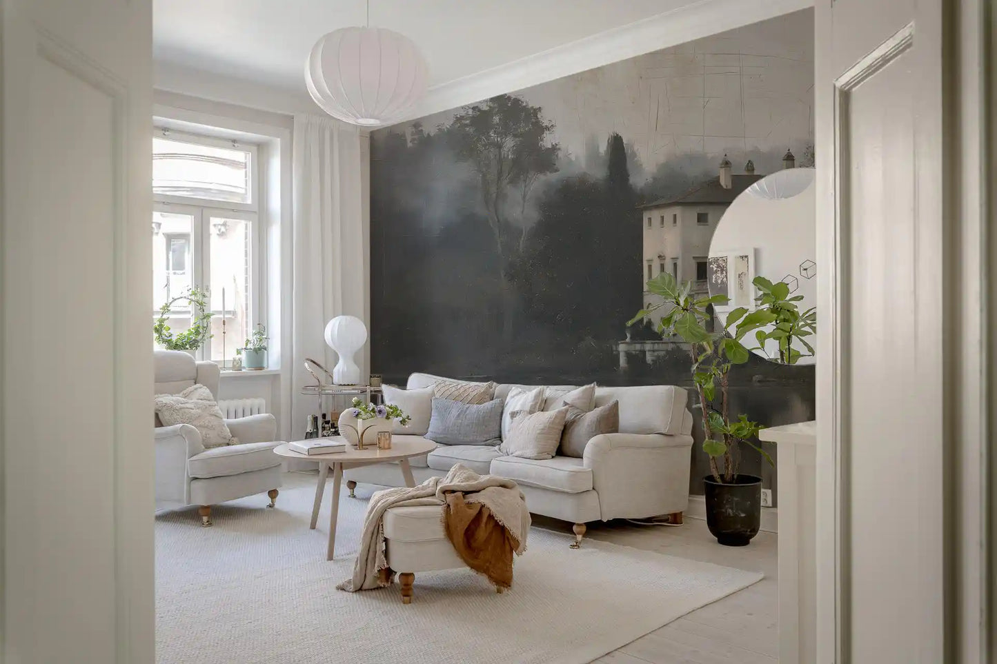 Aged Canvas Waterfront Retreat Wall Mural