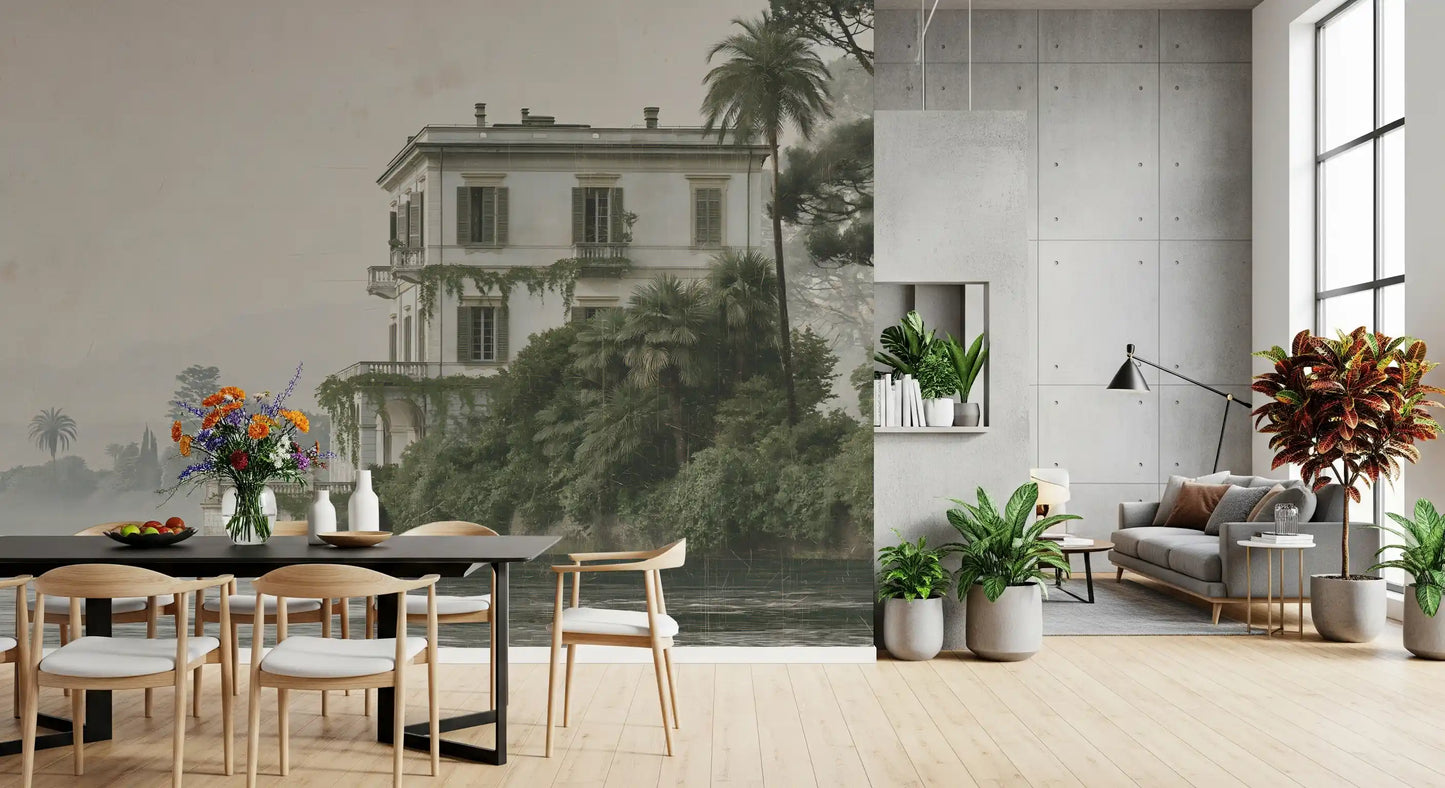 Vintage Villa by the Water Wall Mural