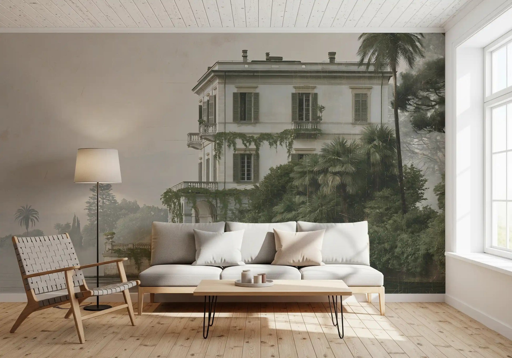 Vintage Villa by the Water Wall Mural