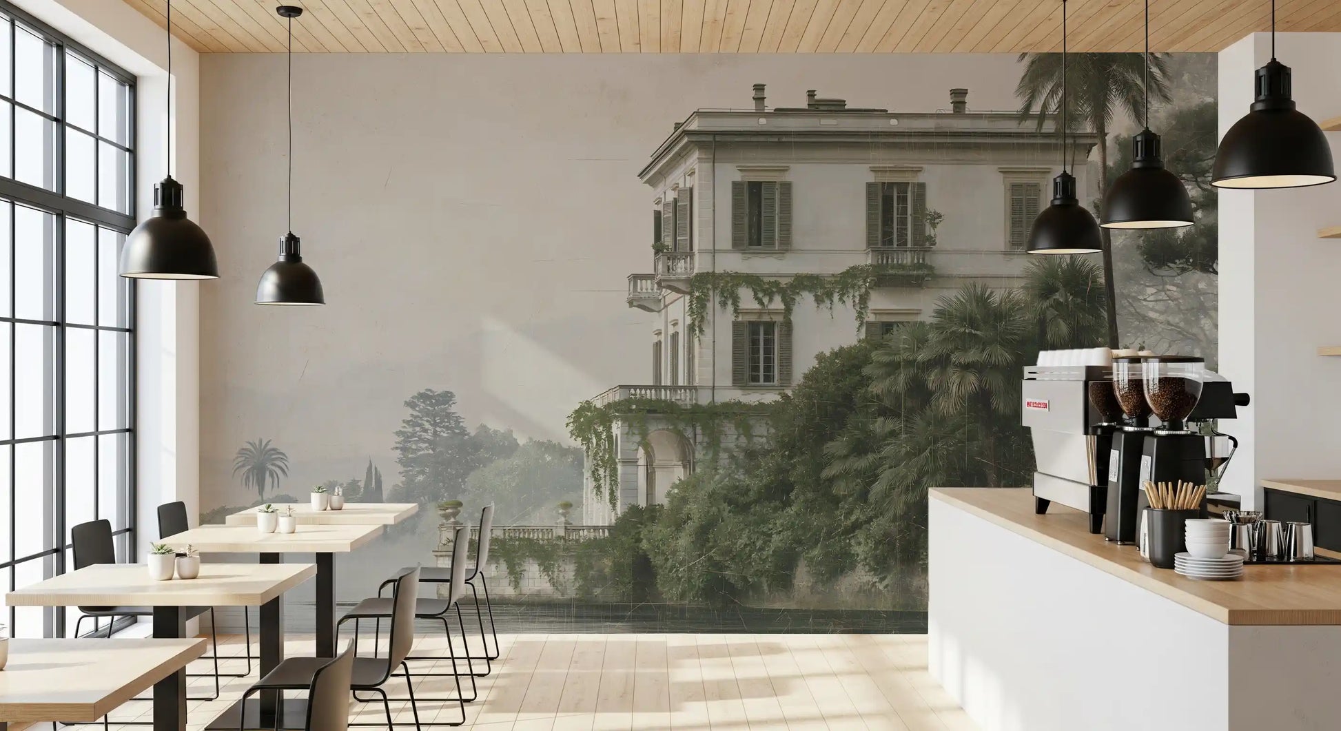 Vintage Villa by the Water Wall Mural