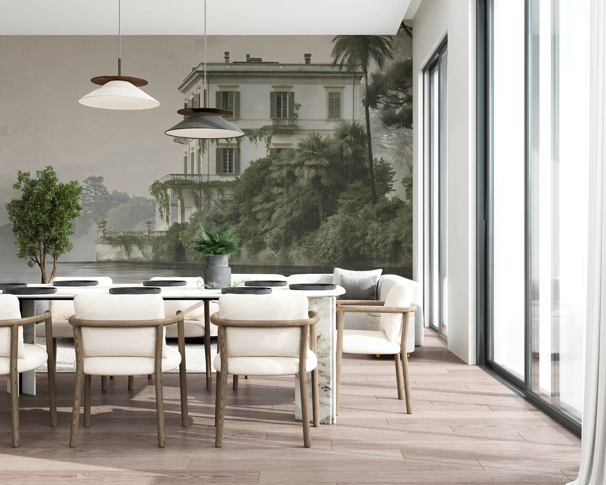 Vintage Villa by the Water Wall Mural