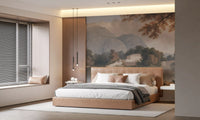 Serene Mountain Lake Estate Landscape Wall Mural