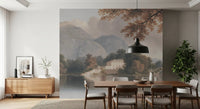 Serene Mountain Lake Estate Landscape Wall Mural