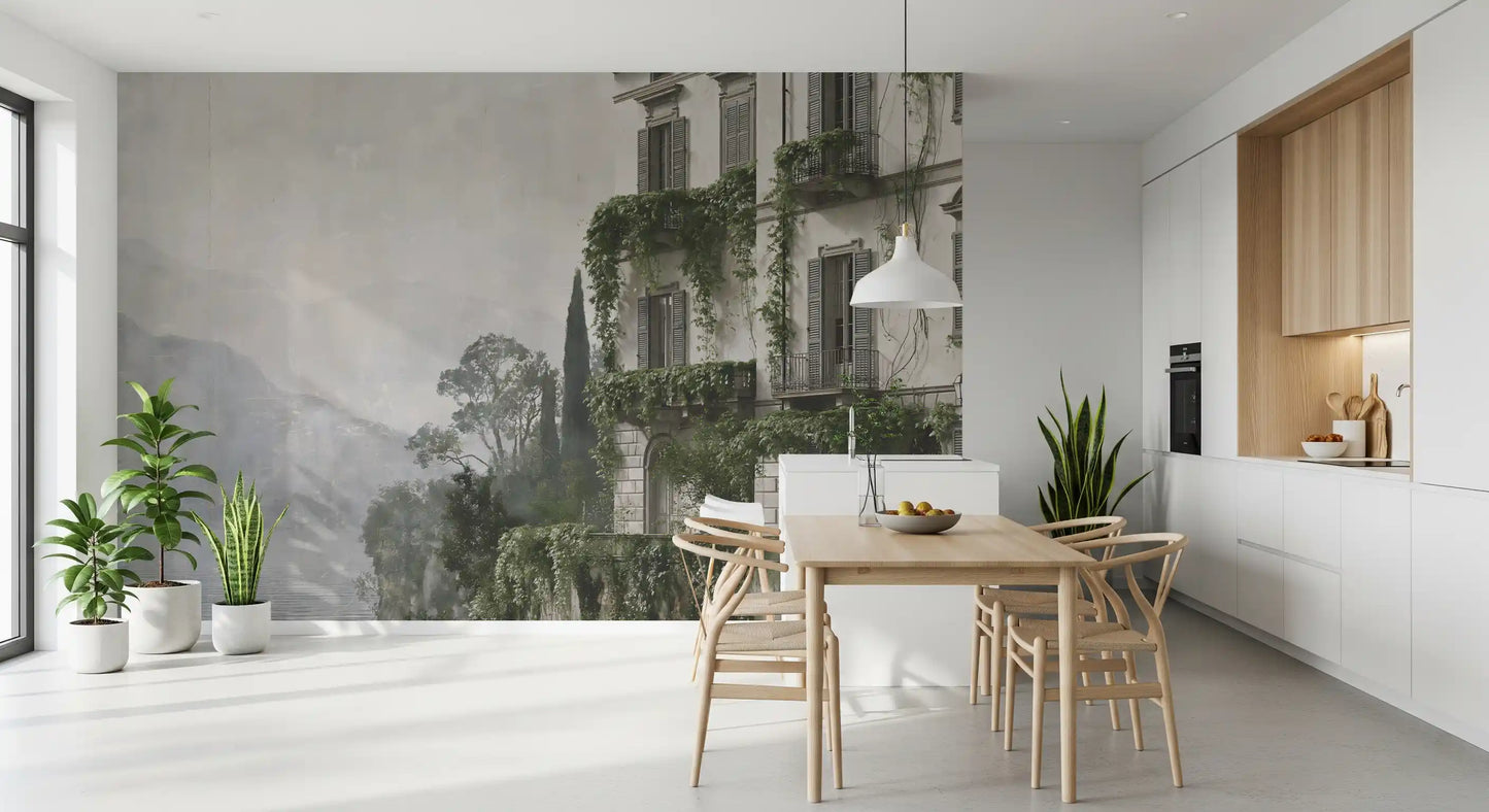 Vintage Mediterranean Estate View Wall Mural