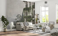 Vintage Mediterranean Estate View Wall Mural
