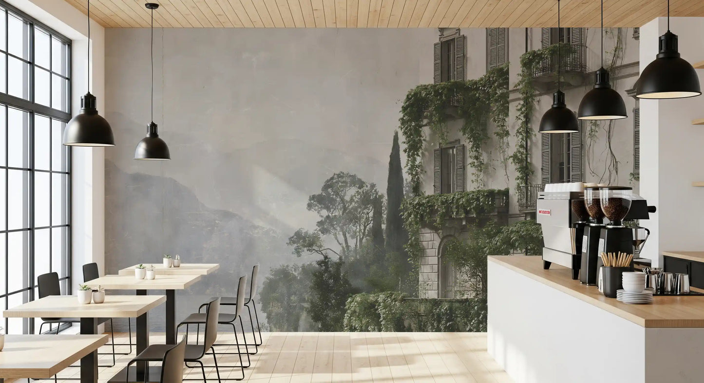 Vintage Mediterranean Estate View Wall Mural
