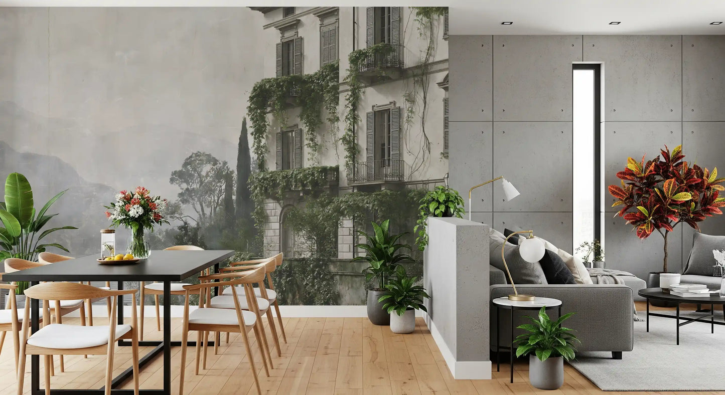 Vintage Mediterranean Estate View Wall Mural