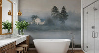 Foggy Morning Shoreline Retreat Wall Mural
