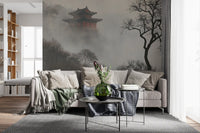 Misty Pagoda Mountain Retreat Wall Mural