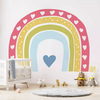 Boho Hearts Rainbow Motif Wall Mural