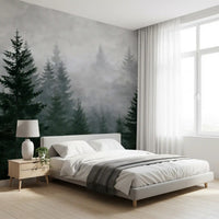 Evergreen Wilderness in Fog Wall Mural