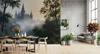 Gothic Chateau in Morning Fog Wall Mural