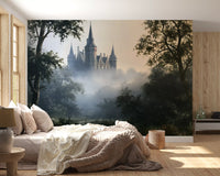 Gothic Chateau in Morning Fog Wall Mural