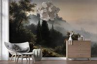 Forgotten Fortress in Morning Mist Wall Mural