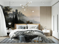 Forgotten Fortress in Morning Mist Wall Mural
