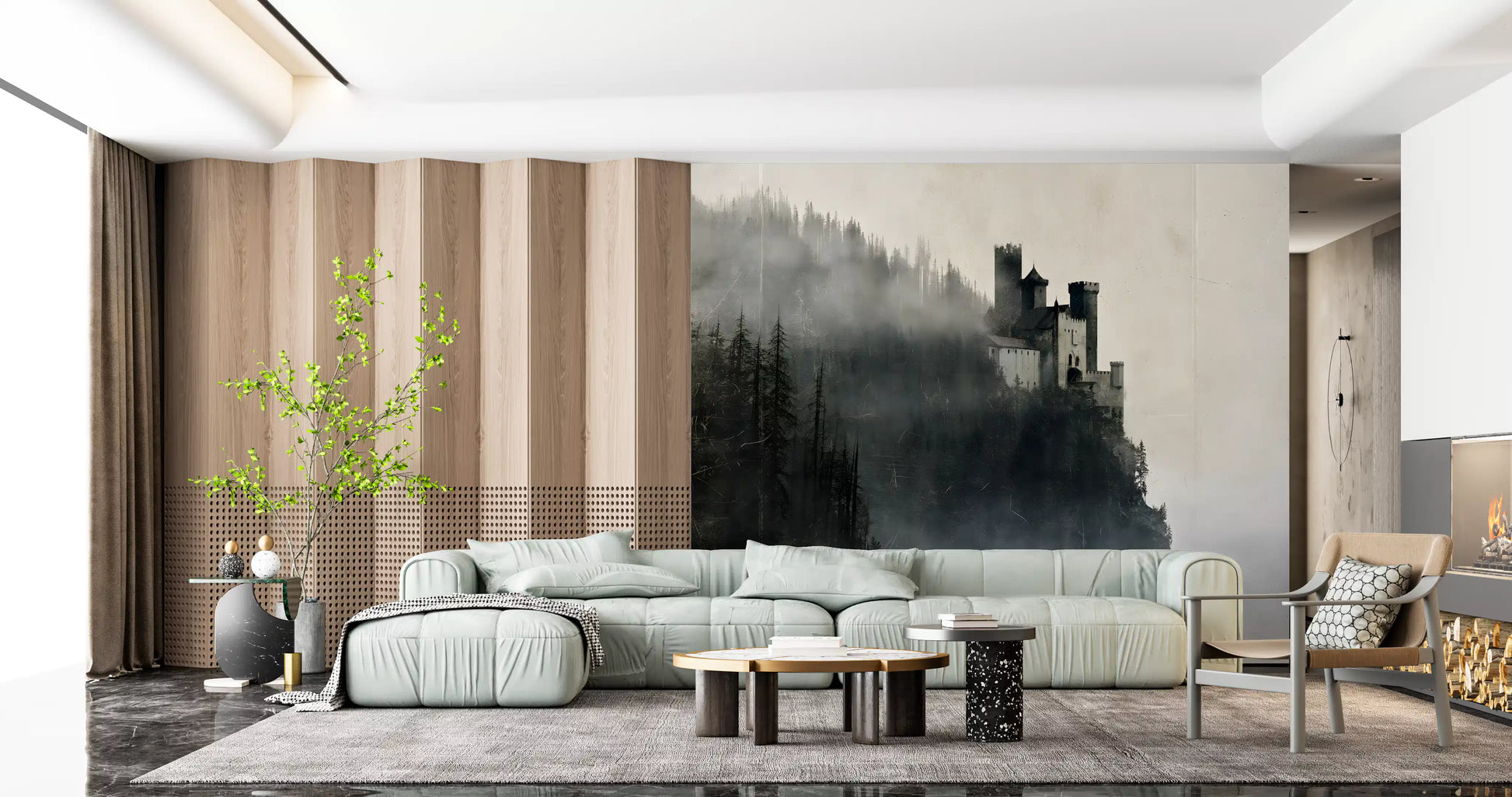 Enigmatic Stone Citadel Wall Mural