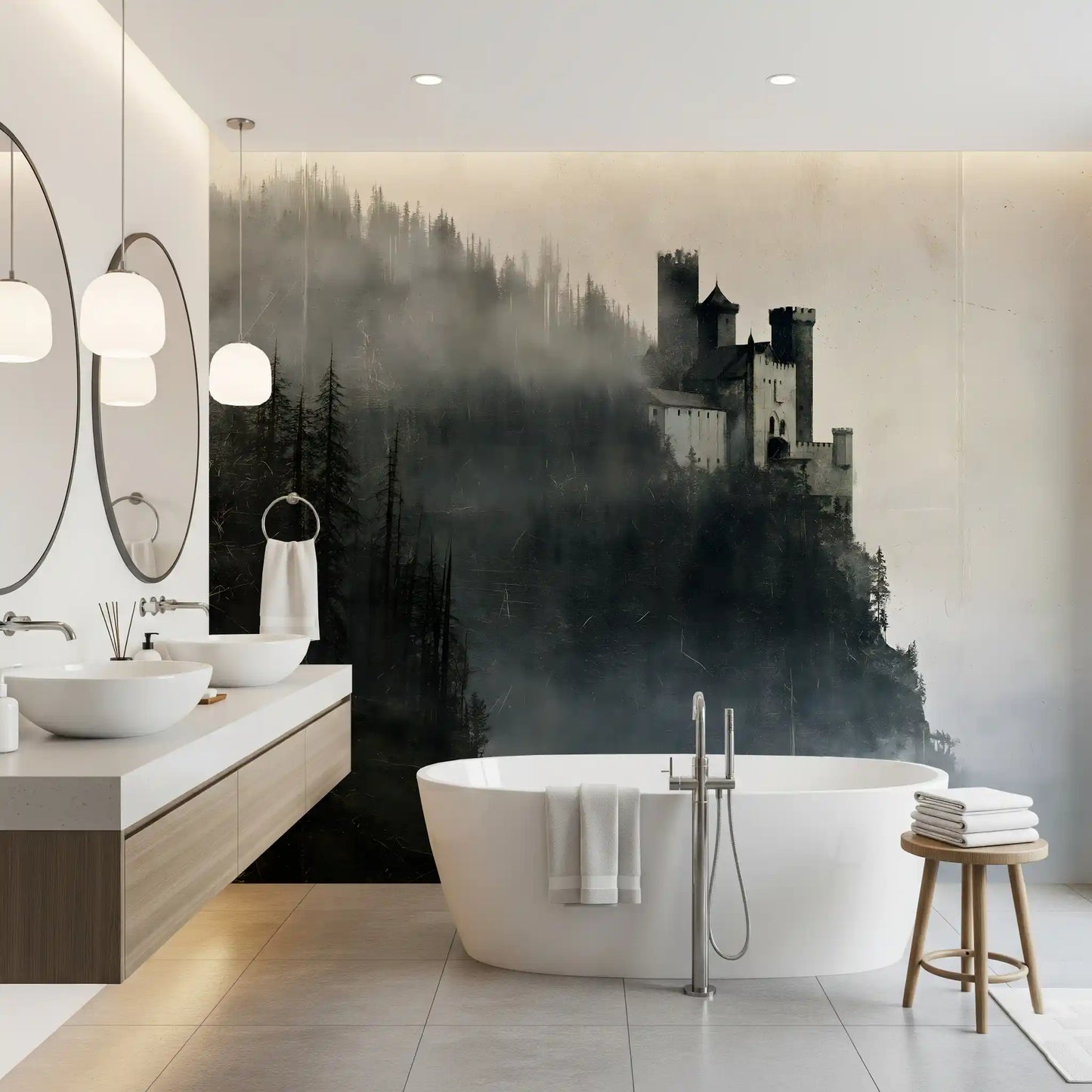 Enigmatic Stone Citadel Wall Mural