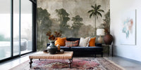Aged Tropical Forest Silhouette Wall Mural