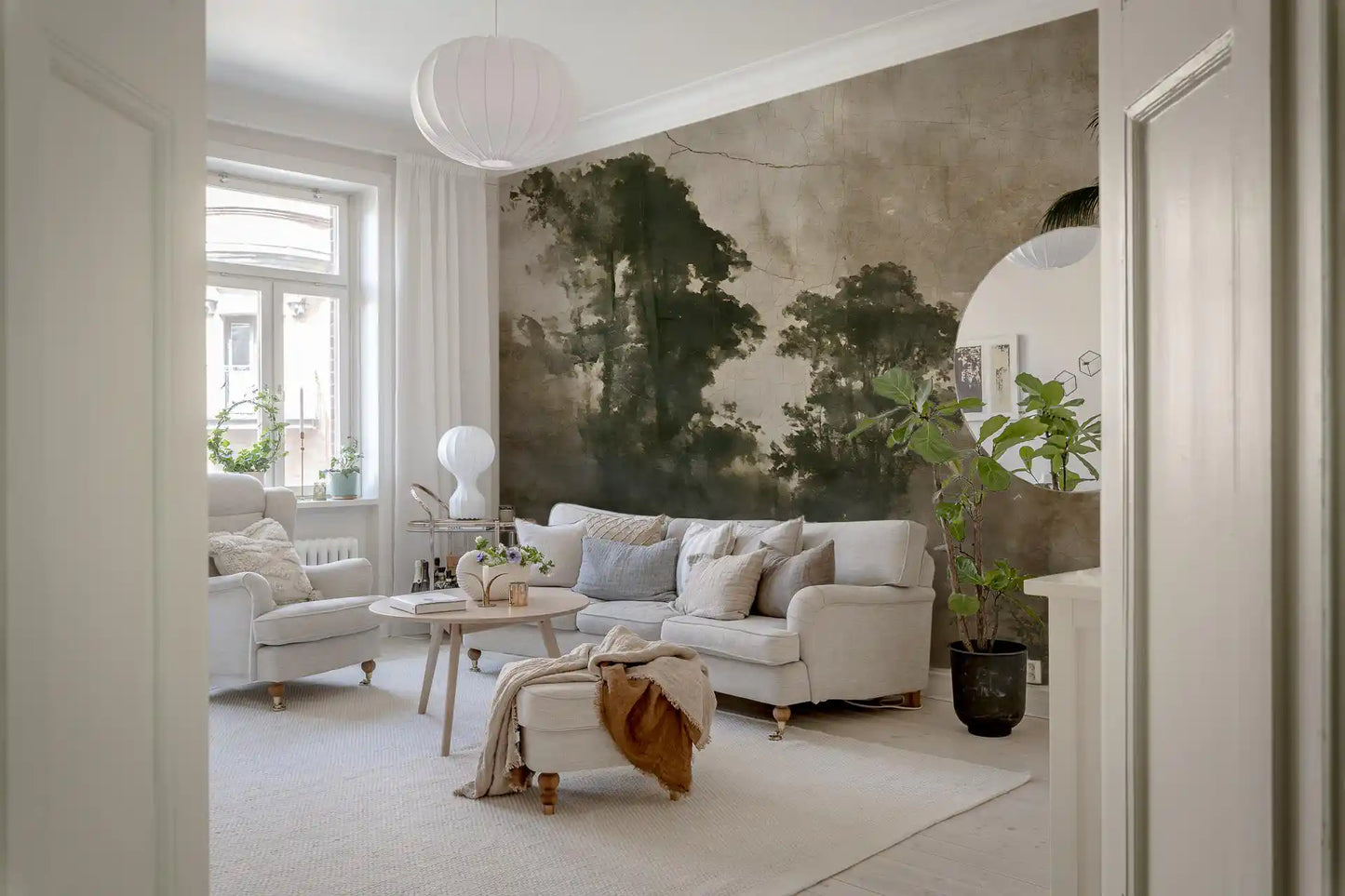 Aged Tropical Forest Silhouette Wall Mural