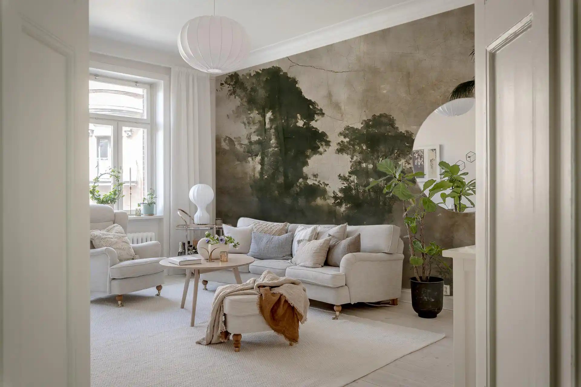 Aged Tropical Forest Silhouette Wall Mural