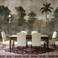 Aged Tropical Forest Silhouette Wall Mural