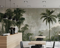 Vintage Palm Forest Distressed Canvas Wall Mural