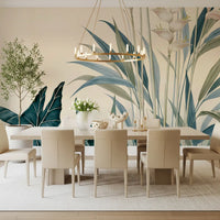 Modern Alocasia and Heliconia Flourish Wall Mural