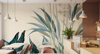 Modern Alocasia and Heliconia Flourish Wall Mural