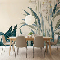 Modern Alocasia and Heliconia Flourish Wall Mural