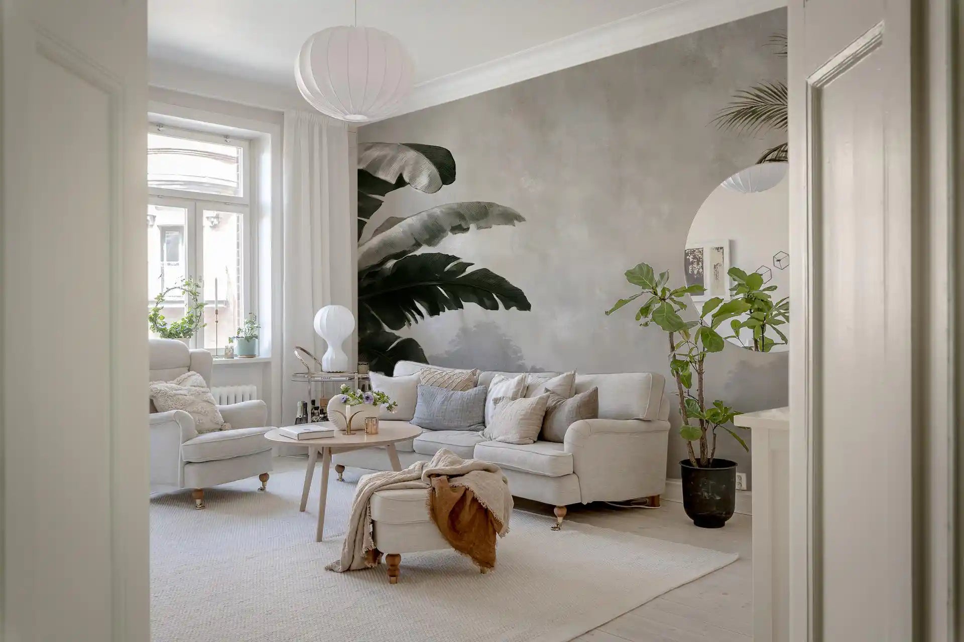 Classical Balcony Garden View Wall Mural