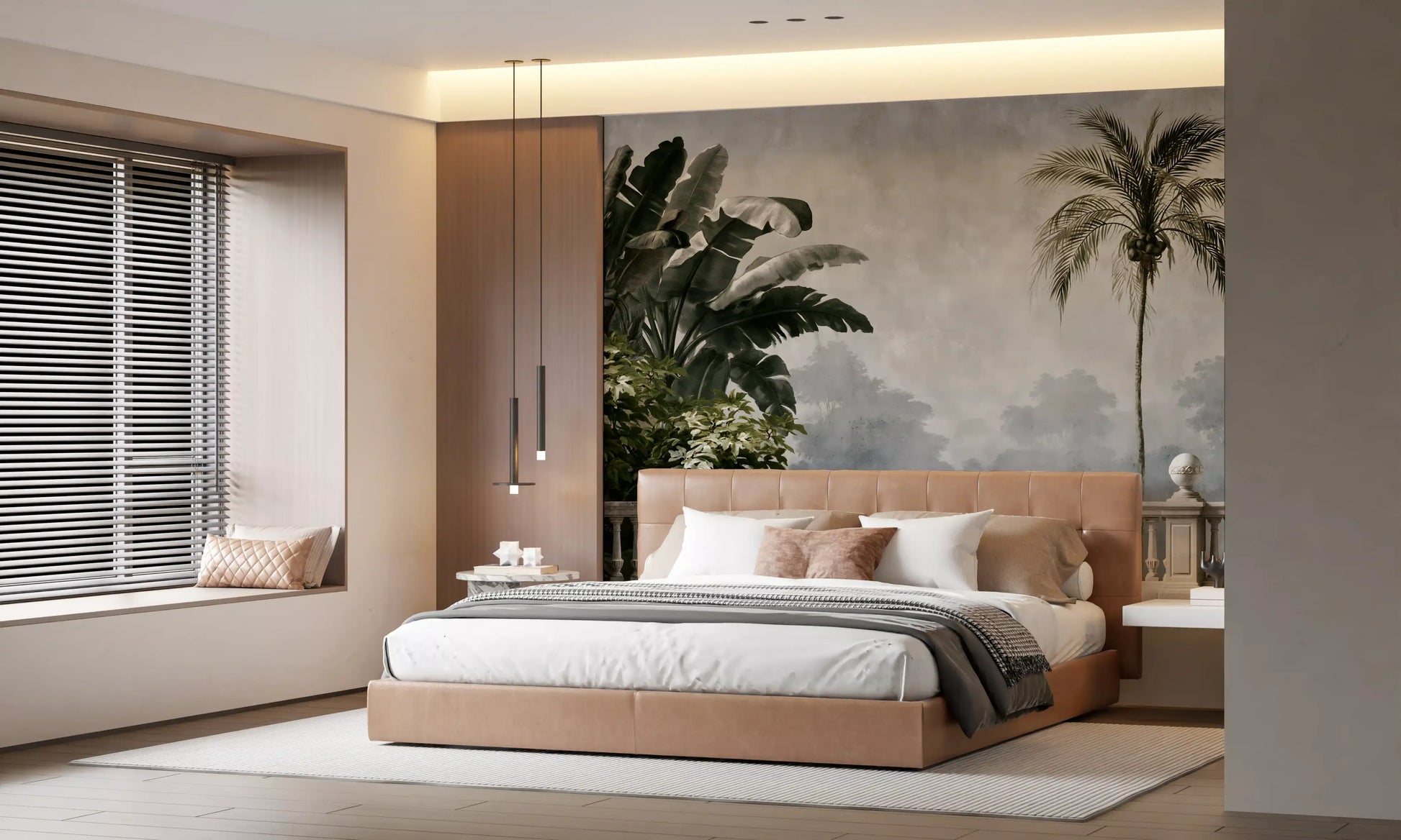 Classical Balcony Garden View Wall Mural
