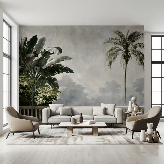 Classical Balcony Garden View Wall Mural