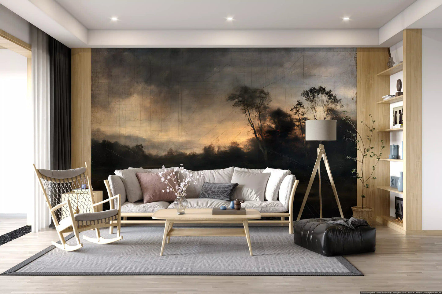 Aged Dusk Over the Water Wall Mural