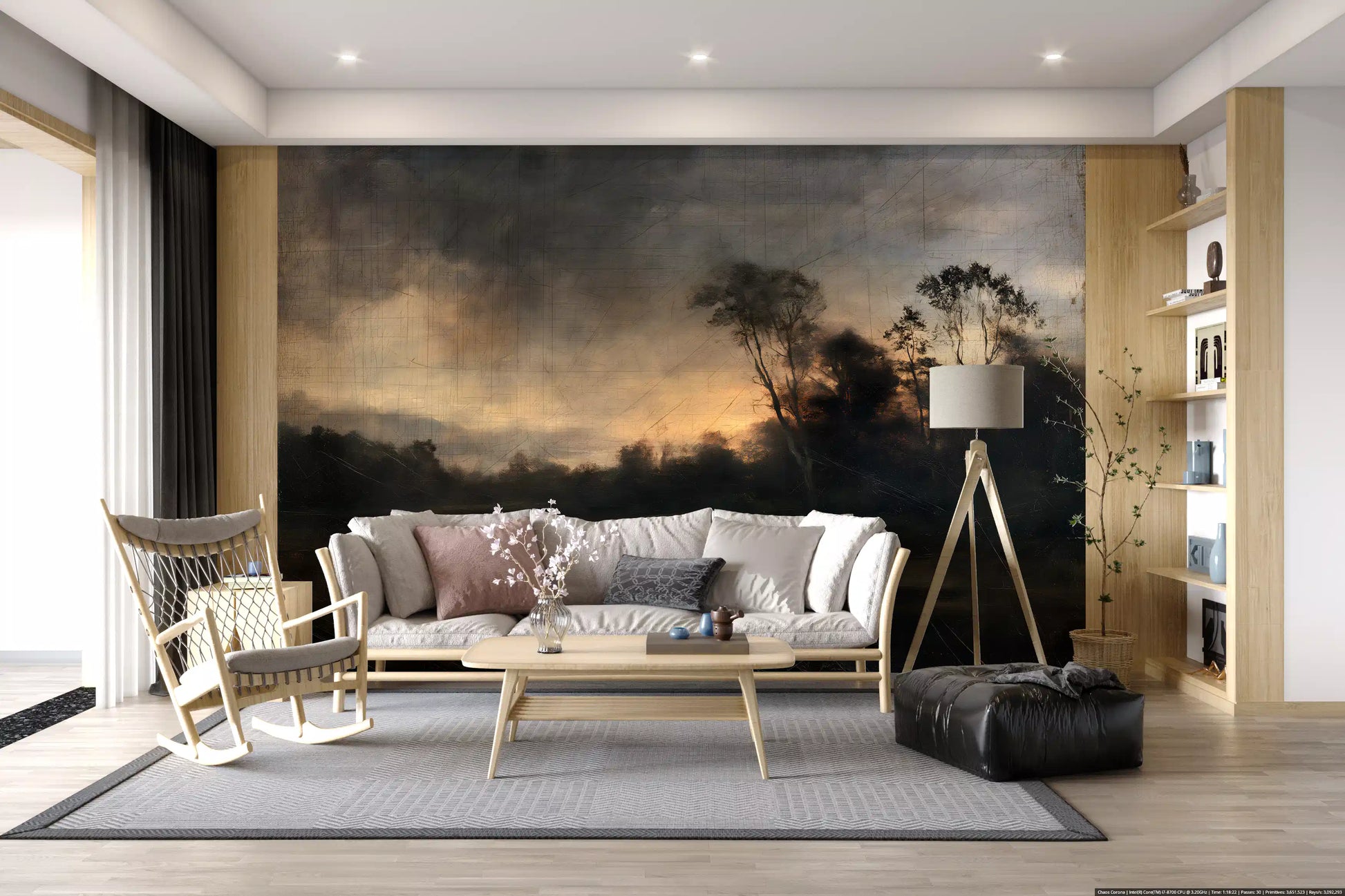 Aged Dusk Over the Water Wall Mural