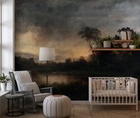 Aged Dusk Over the Water Wall Mural