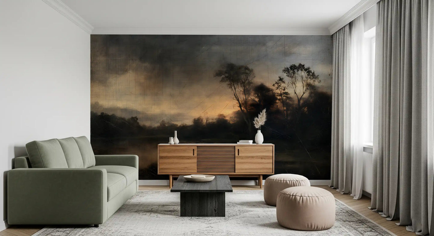 Aged Dusk Over the Water Wall Mural