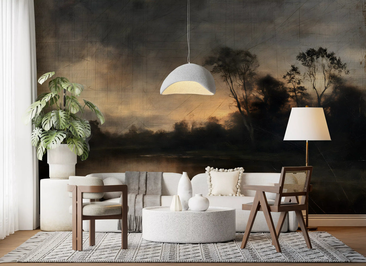Aged Dusk Over the Water Wall Mural
