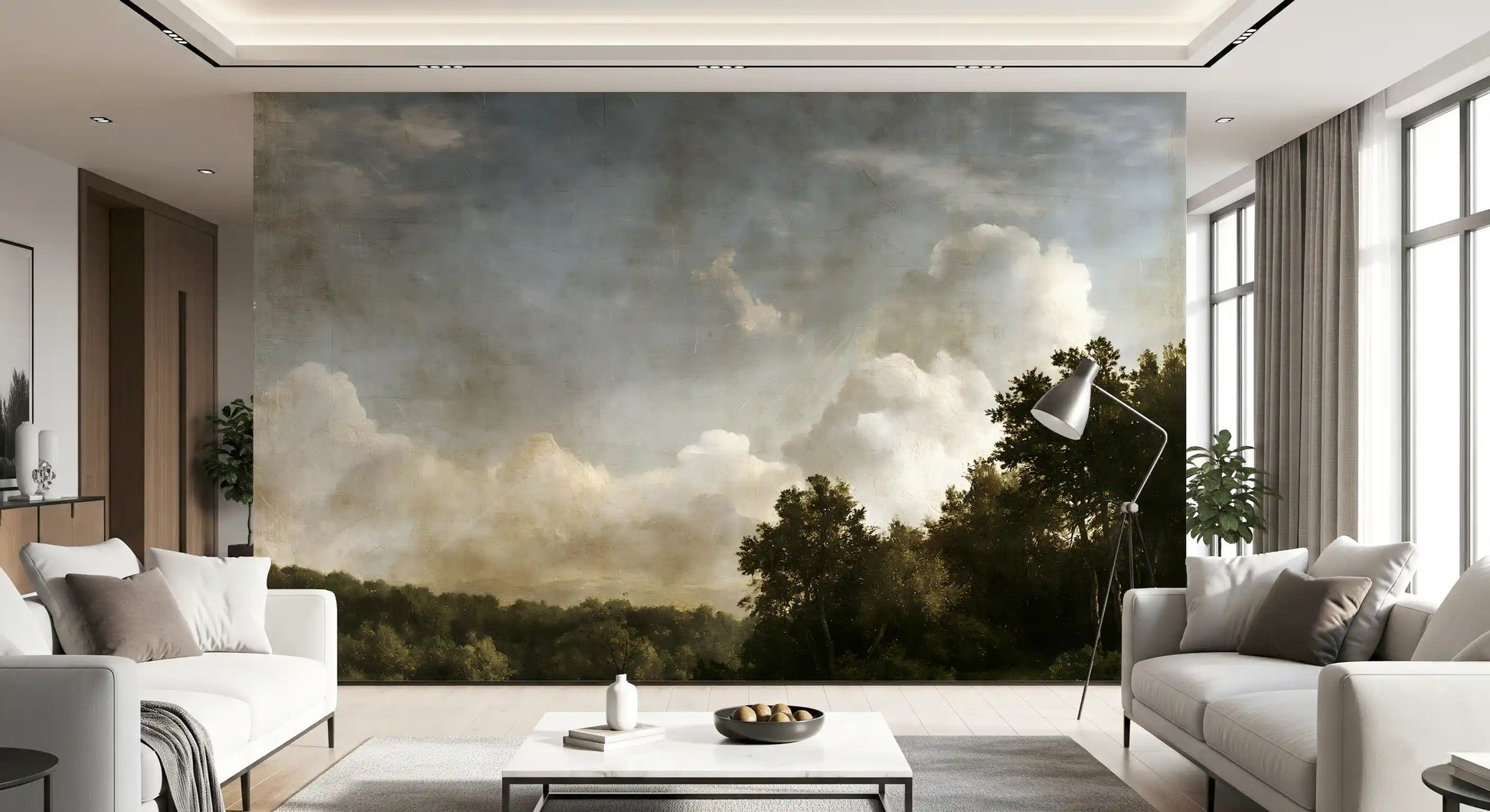 Moody Impressionist Horizon Vista Wall Mural