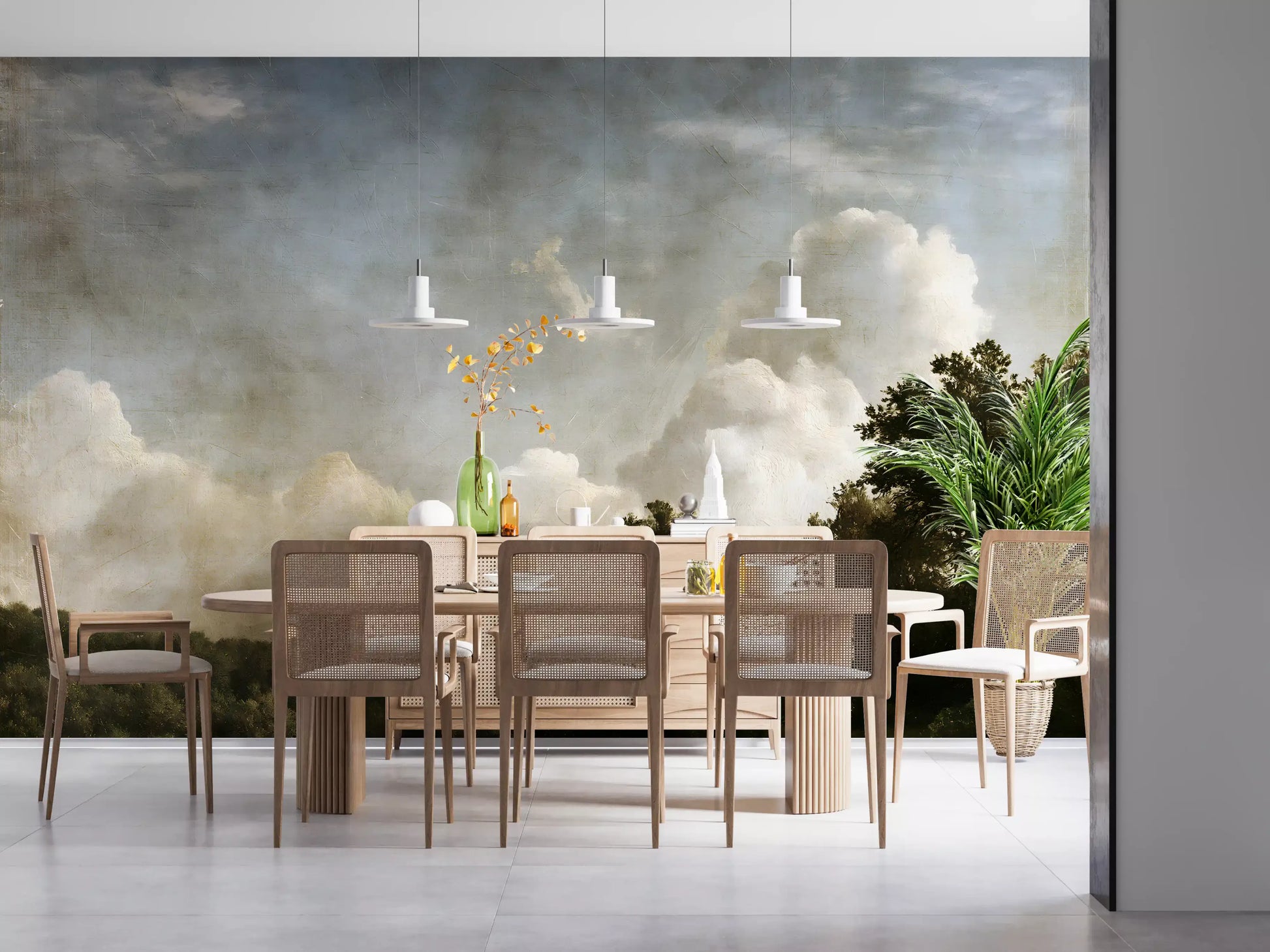 Moody Impressionist Horizon Vista Wall Mural