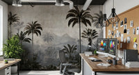 Vintage Palm Grove Mist Wall Mural