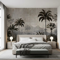 Vintage Palm Grove Mist Wall Mural