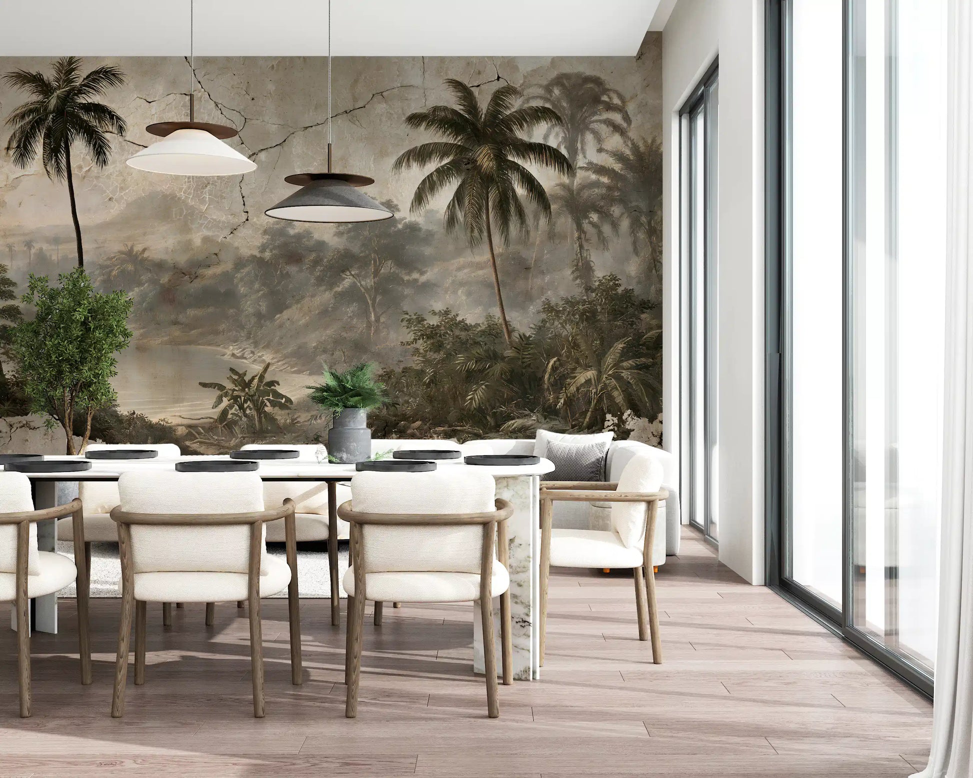 Aged Plaster Coastal Vista Wall Mural