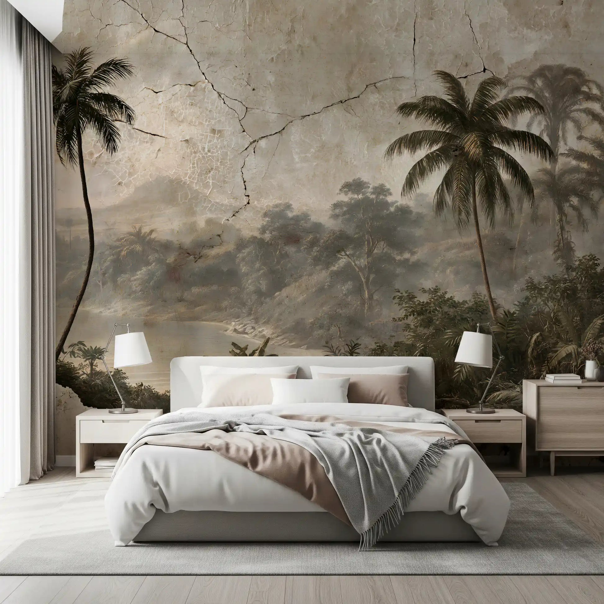 Aged Plaster Coastal Vista Wall Mural