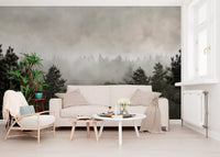 Sylvan Mist Monochrome Scene Wall Mural